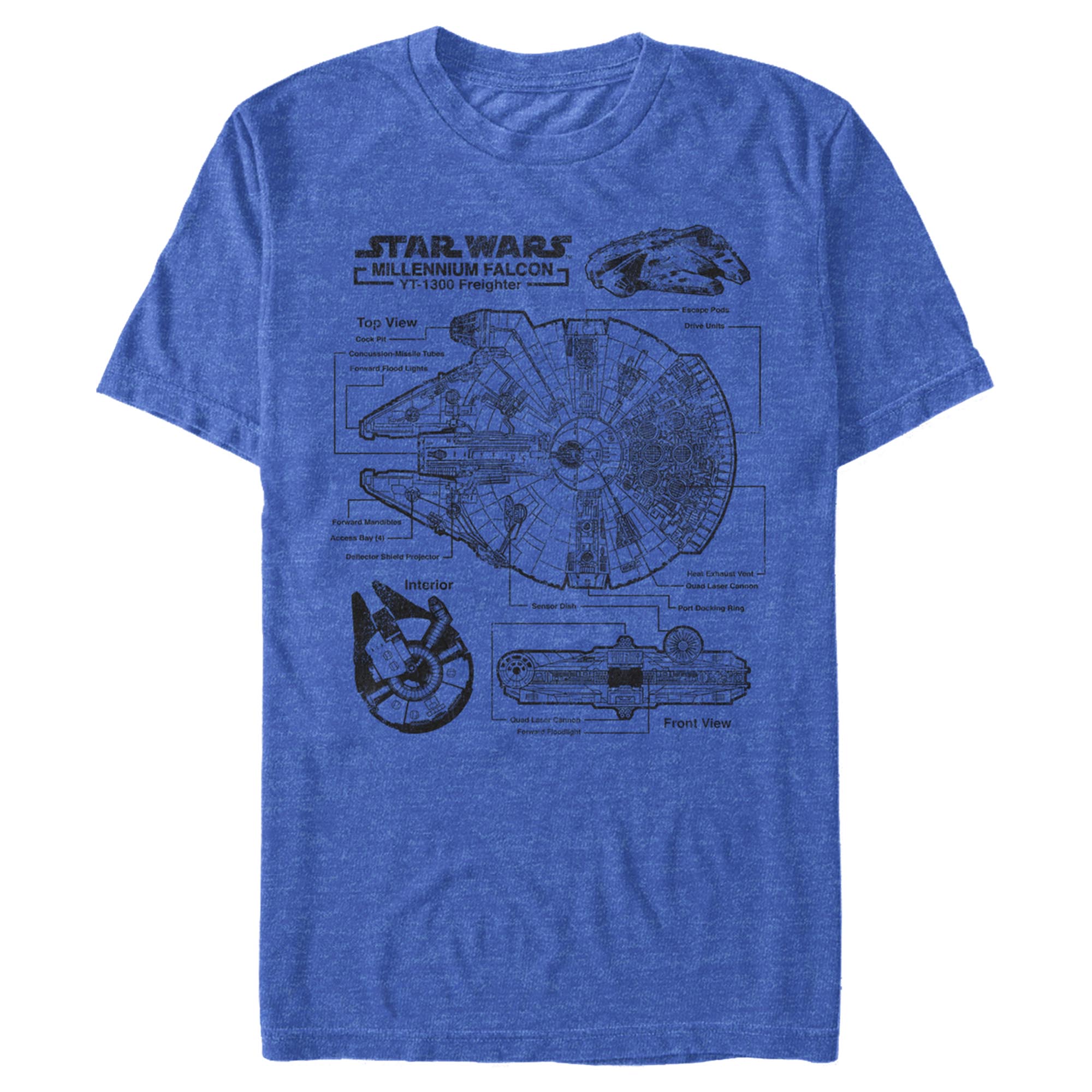 Men's Star Wars: A New Hope Solo's Hunk of Junk Schematics Graphic T-Shirt